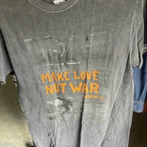 Woodstock Vintage-Inspired Gray T-Shirt with Orange Print